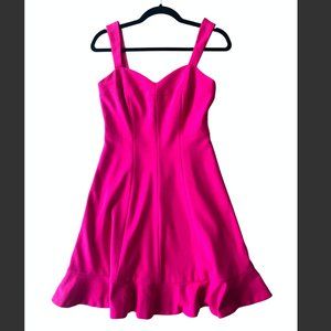 CeCe hot pink mini dress with ruffle hem size 2